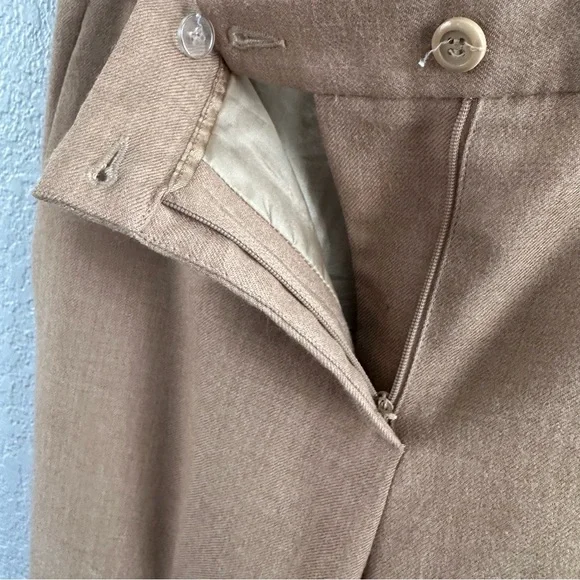 Pendleton Wool Pants Women 4 Tan Camel Straight Leg Dress Trousers USA Made - Picture 3 of 11